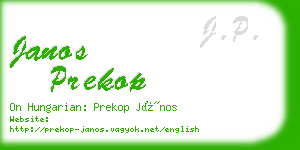 janos prekop business card